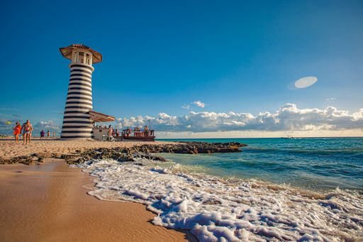 Bayahibe Lighouse Panorama at sunset in Dominican Republic