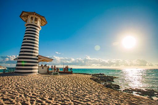 Bayahibe Lighouse Panorama at sunset in Dominican Republic