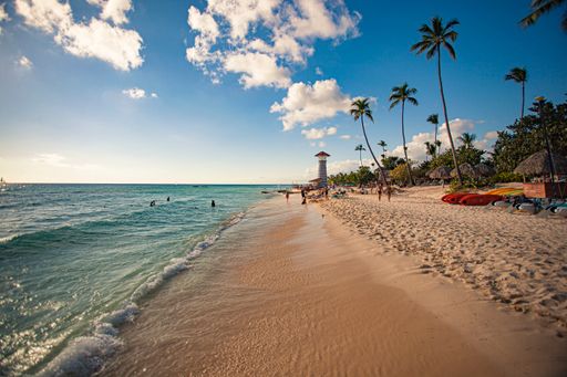Dominicus Beach detail at sunset, Dominican republic