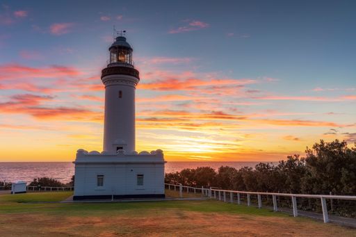 The Sunrise at Norah Head lighthouse, Norah Head, New South Wales, Australia