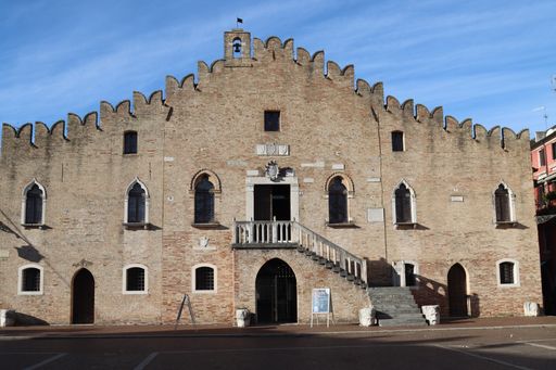 A beautiful building on the public square "Piazza della Repubblica" of Portogruaro, Venice, Italy