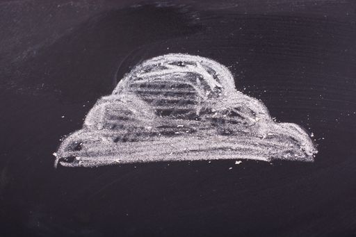 A closeup of a drawing with chalk on the blackboard