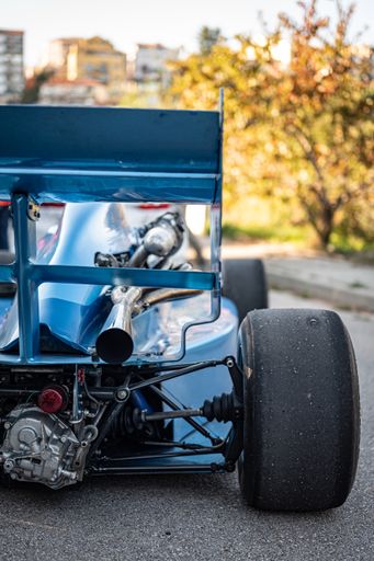 The Formula Renault engine detail shot in the Rally hill climb, Spain