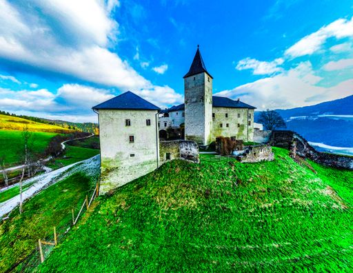 a high angle view of Castle in Carinthia near Strasbourg.