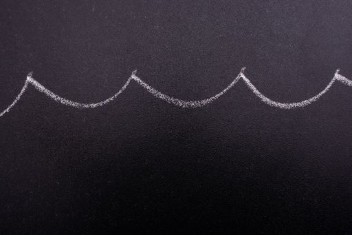 A closeup of a drawing with chalk on the blackboard