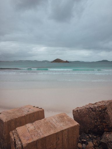 A vertical shot of the beautiful beach in Rio de Janeiro