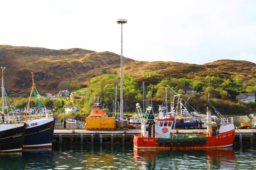 Mallaig Scotland United Kingdom  May  2 2018 Scenes from Mallaig Harbour