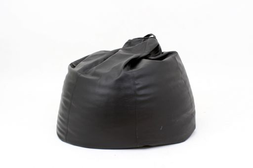 A black pouf bag isolated on a white background