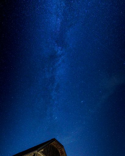 A vertical shot of the beautiful Milky Way in the night sky full of stars