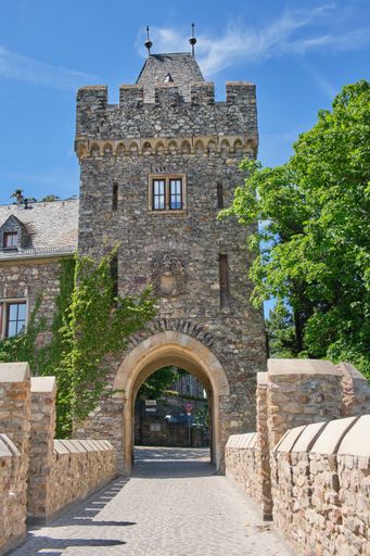 Bingen, Rhineland-Palatinate, Germany on May 26, 2019: Castle Klopp in Bingen, Germany on a sunny day.
