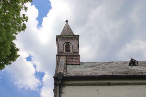 Saint Thomas church at the top of the mountain Vitkuv kamen at national park Sumava, Czech republic
