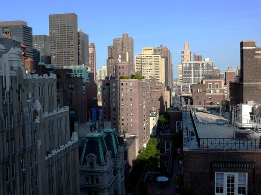 A beautiful view of New York from a building on a shiny day