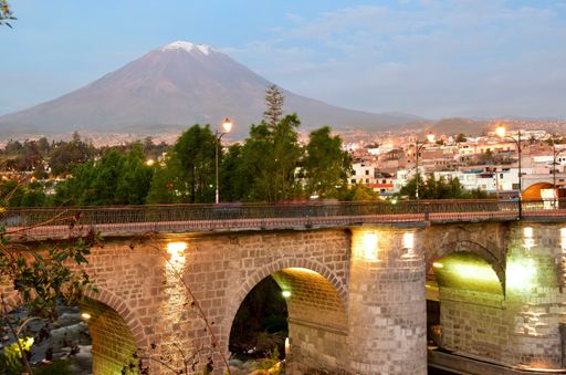 View of Volcano Misti in Arequipa, Peru