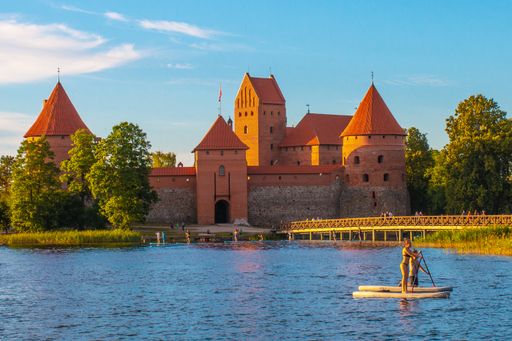 A beautiful view of the ancient Lithuanian castle of Trakai