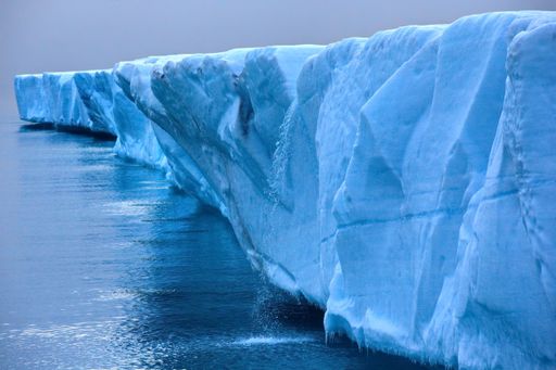 A closeup shot of a Ross Ice Shelf on a cold winter day