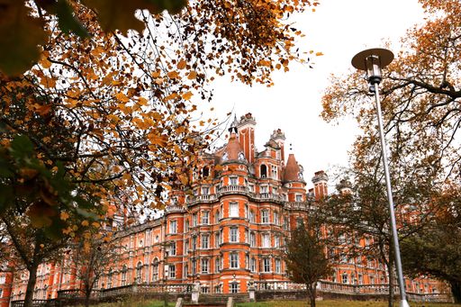 A closeup of an England campus in Autumn