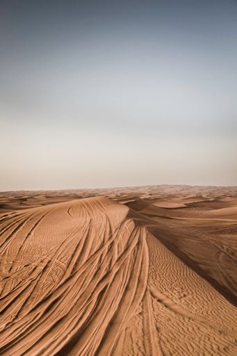 A vertical shot of sand dunes under the sunlight in the evening - perfect for wallpapers