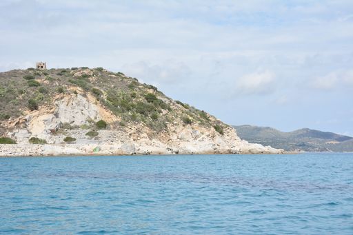 Villasimius coastline landscape in Sardinia Italy during a sunny day