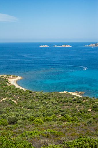 Sardinian natural Landscape and coastline in southern coast, Italy