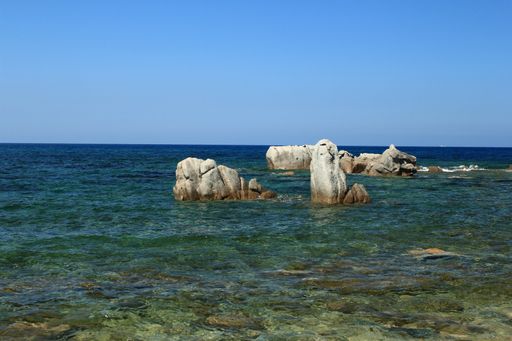 Sardinian natural Landscape and coastline in southern coast, Italy
