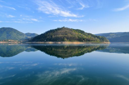 A reflection of scenic background from Black Lake, Montenegro