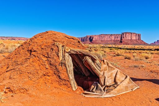 The Navajo sweat lodge in Monument Valley, the Utah desert