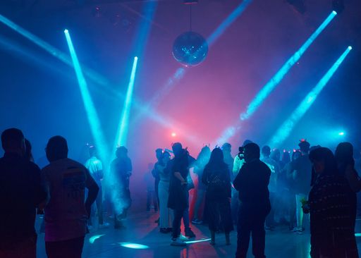 The party bright lights in bowling alley. Guaymallen, Argentina