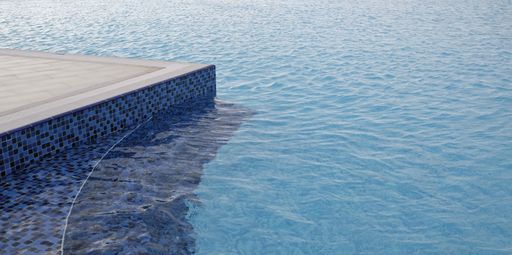 A closeup shot of a swimming pool