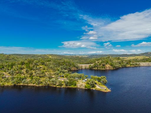 A beautiful shot of Pindari Dam Water Power Plant in Australia.