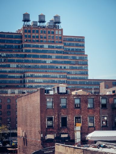 A vertical shot of beautiful buildings in New York city