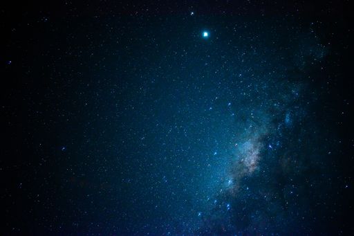 A low angle shot of the breathtaking night sky with millions of shining stars