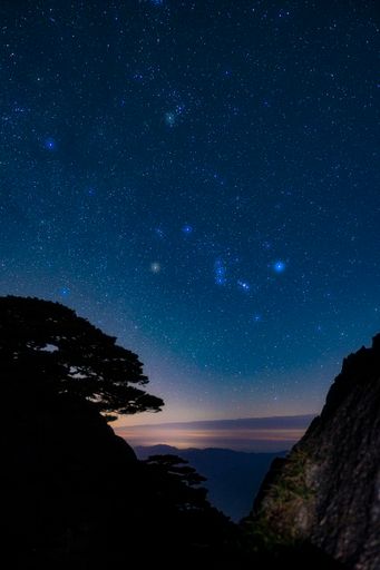 A beautiful view of the starry sky at night
