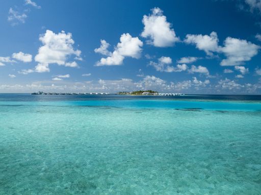 A beautiful scenery of the peaceful sea under a cloudy sky