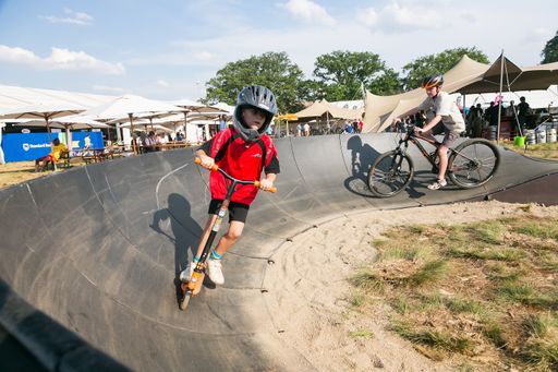 The kids having fun at Africa Cycle Fair and Expo in Johannesburg, South Africa