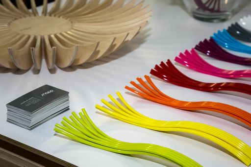 A closeup of items on display at exhibitor stand at hand-made design fair in Johannesburg,South Africa