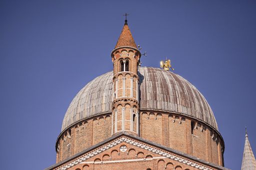 Detail of a famous St Anthony Cathedral in Padua, Italy during a sunny day under a blue sky