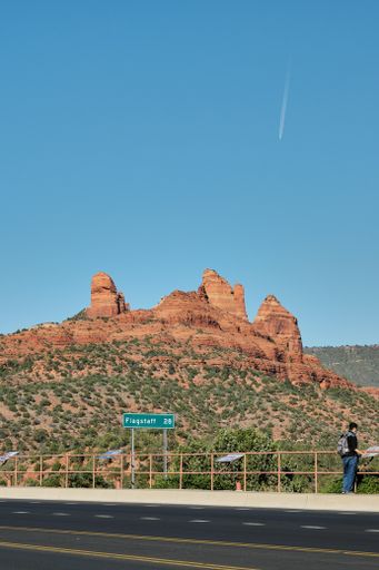 A vertical shot of the city Sedona, northern Verde Valley, Arizona, USA