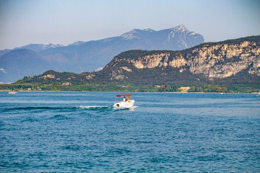 View of Garda lake in Italy from Bardolino during summer