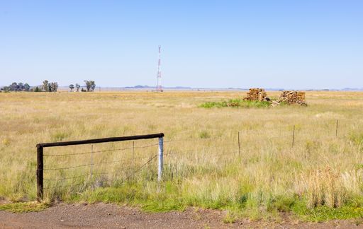 Old ruins of a farm building in a rural grassland in Karoo Semi-desert, South Africa