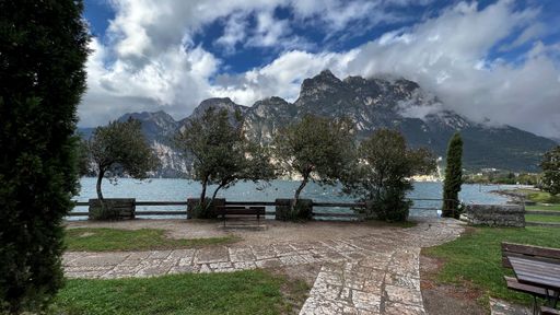 A landscape view of a park near the Lake Garda, Italy