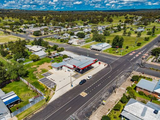An Aerial View at the town of Ashford in Australia under a clear blu e sky