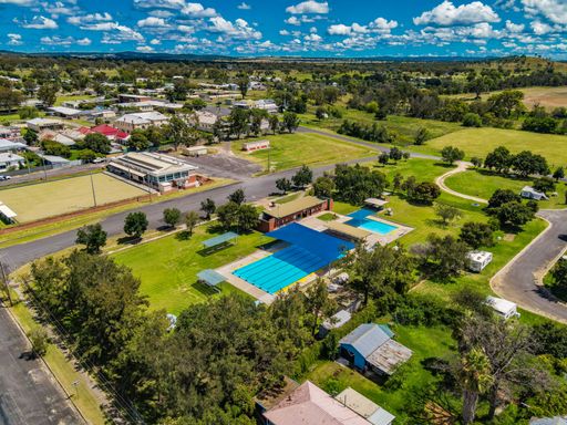An Aerial View at the town of Ashford in Australia under a clear blu e sky
