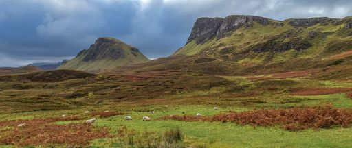 A beautiful autumn landscape scene in the Isle of Skye in Scotland