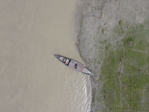 A top view of a person with kayak