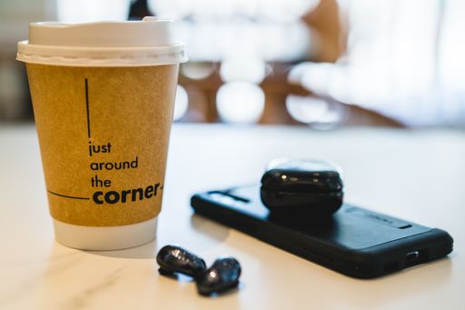 The eco coffee cup on a table
