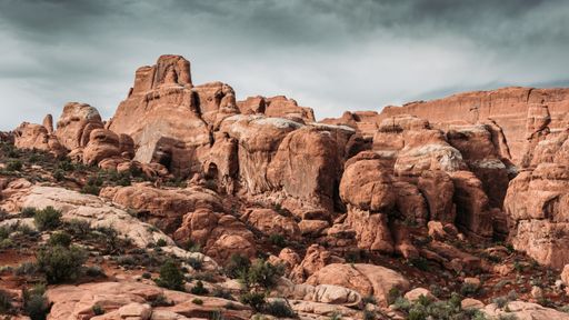 A beautiful shot of some old cliffs in the daytime.