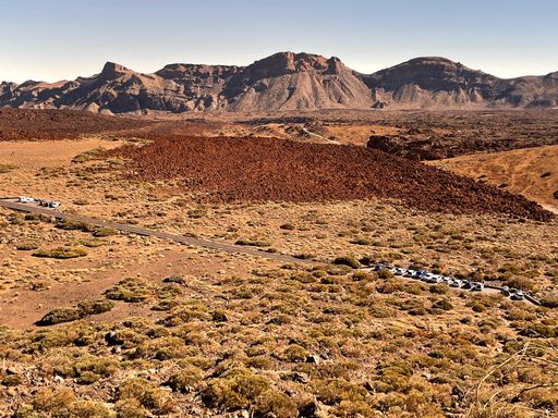 A beautiful view of mountains in Teide National Park, Spain