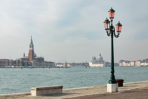 A beautiful view of the buildings on the Waterside in Venice Italy