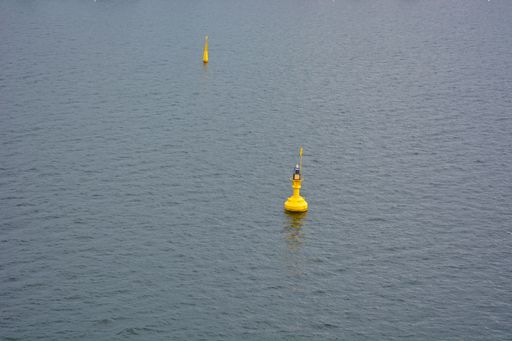 A safe water mark buoy in the middle of the sea