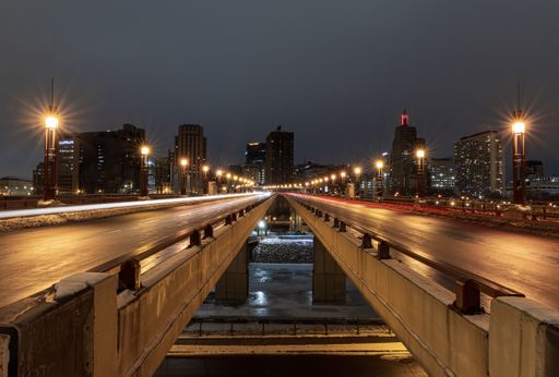 A beautiful view of Wabasha street bridge in St. Paul, Minnesota